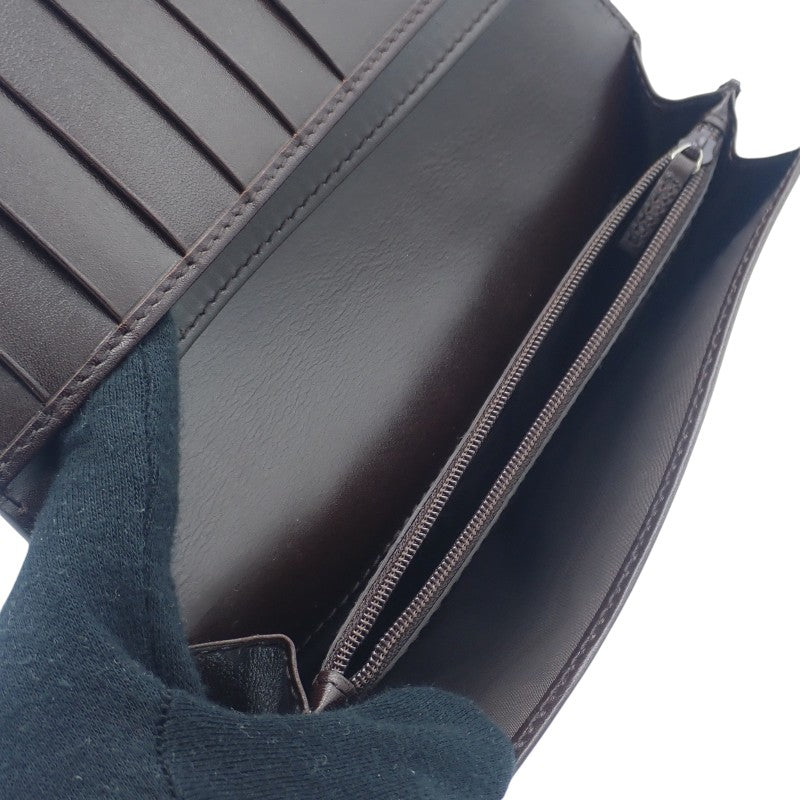 グッチ GUCCI グッチシマ ロングウォレット 146229 長財布 レザー ブラウン レディース メンズ【中古】【Aランク】