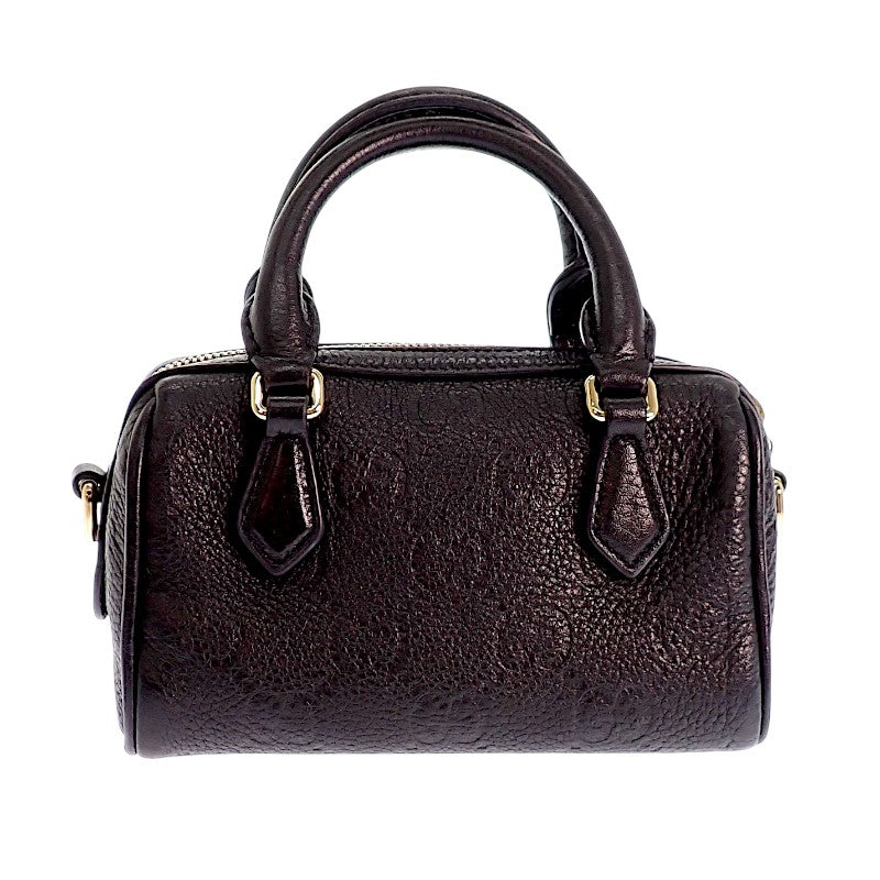 グッチ GUCCI GG エンボス ミニ ボストンバッグ 815256 AAEEM 1000 2WAYバッグ ショルダーバッグ カーフ ブラック ゴールド金具 レディース【中古】【ABランク】