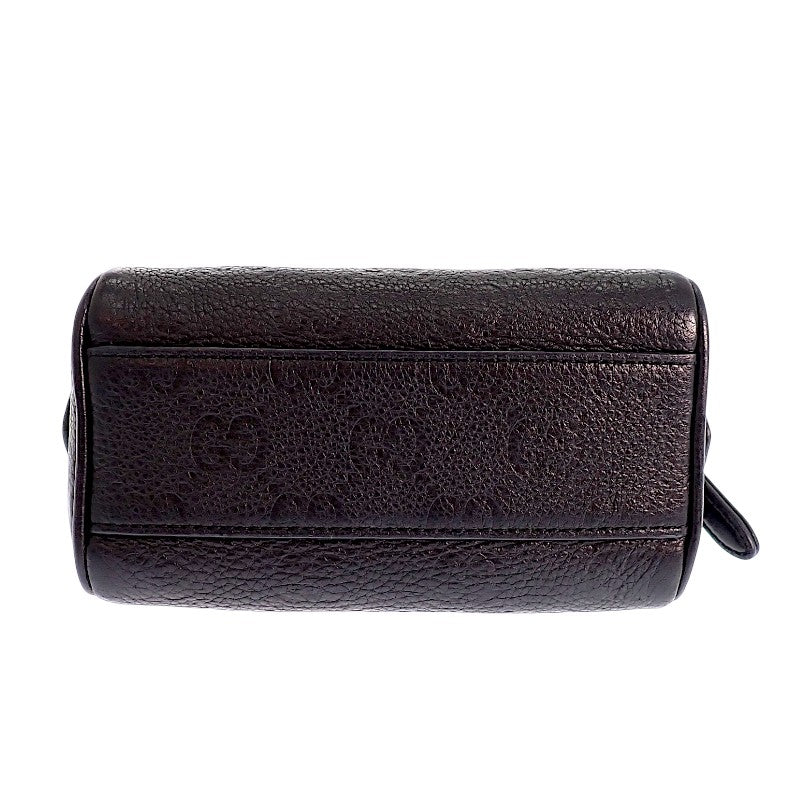 グッチ GUCCI GG エンボス ミニ ボストンバッグ 815256 AAEEM 1000 2WAYバッグ ショルダーバッグ カーフ ブラック ゴールド金具 レディース【中古】【ABランク】