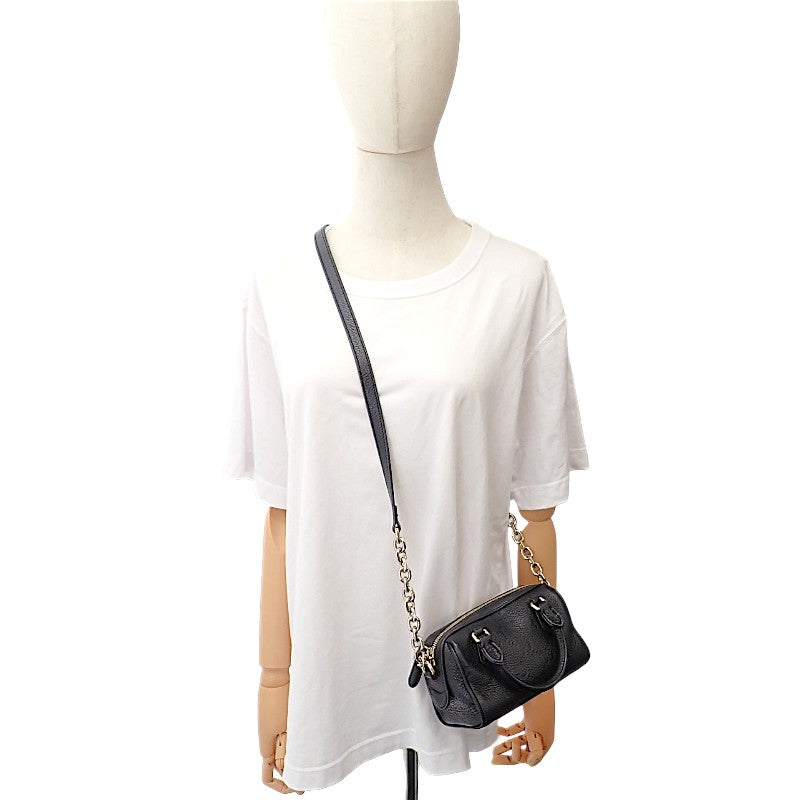 グッチ GUCCI GG エンボス ミニ ボストンバッグ 815256 AAEEM 1000 2WAYバッグ ショルダーバッグ カーフ ブラック ゴールド金具 レディース【中古】【ABランク】