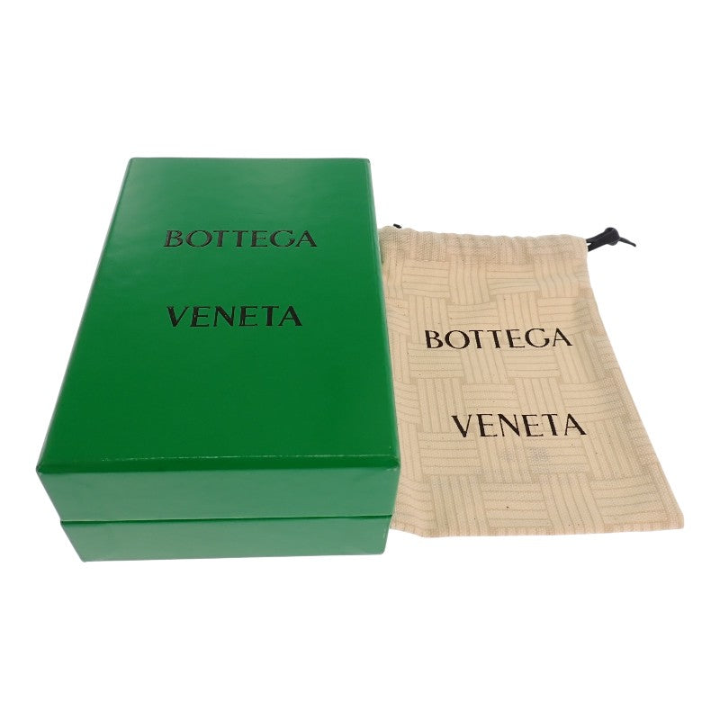 ボッテガヴェネタ BOTTEGA VENETA タイニー ジップアラウンド カードケース コインケース ラムスキン ブラック ゴールド金具 レディース メンズ【中古】【ABランク】