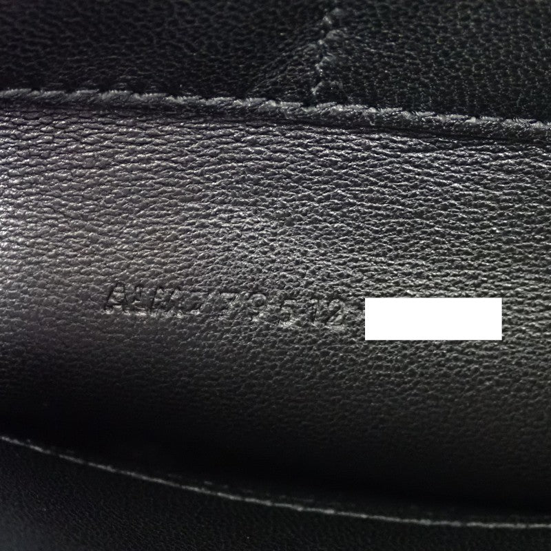 サンローラン SAINT LAURENT ラージパフィーポーチ セカンドバッグ 779512 クラッチバッグ ラムスキン ブラック シルバー金具 レディース メンズ【中古】【Aランク】