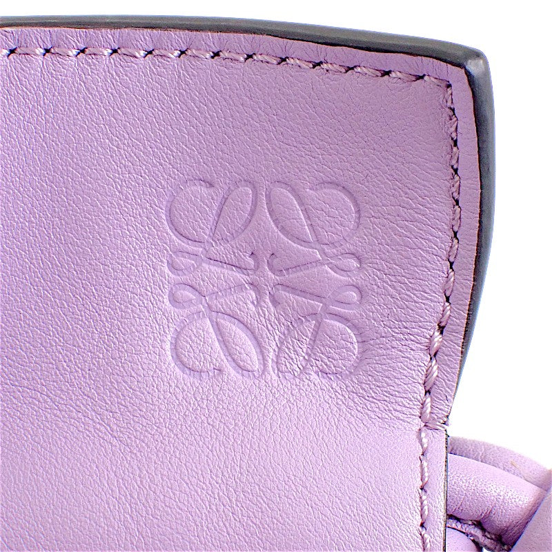 ロエベ LOEWE フラメンコクラッチ ミニ A411FC2X73 2WAYバッグ ショルダーバッグ ナッパカーフスキン パープル シルバー金具 レディース【中古】【Aランク】