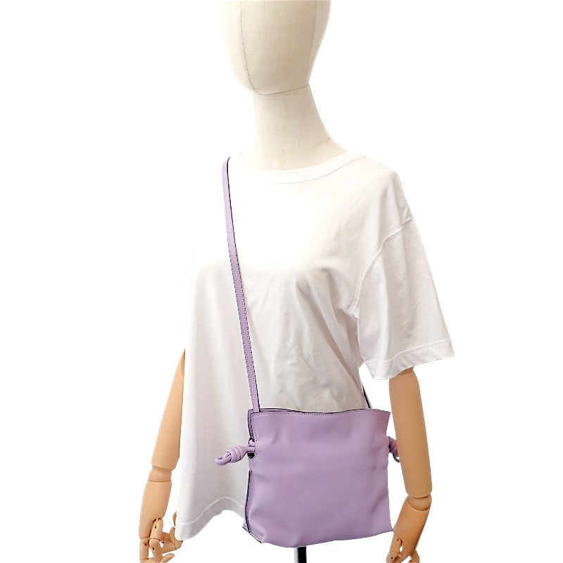 ロエベ LOEWE フラメンコクラッチ ミニ A411FC2X73 2WAYバッグ ショルダーバッグ ナッパカーフスキン パープル シルバー金具 レディース【中古】【Aランク】