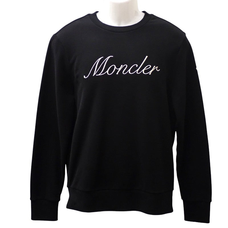 モンクレール MONCLER クルーネック M K10918G00033_89AUJ スウェット コットン ブラック メンズ レディース【中古】【ABランク】