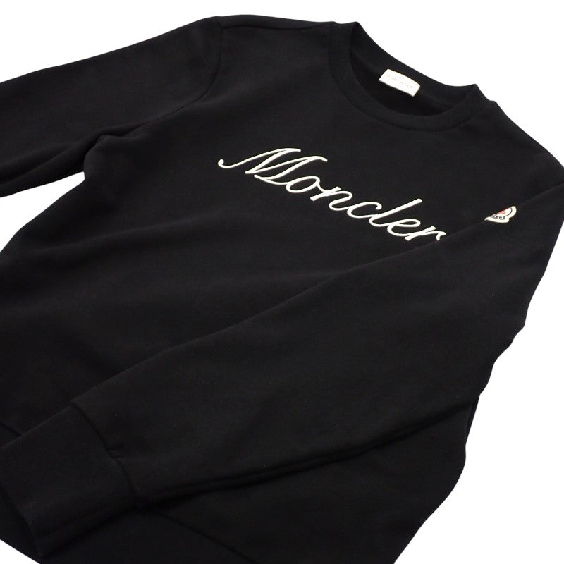 モンクレール MONCLER クルーネック M K10918G00033_89AUJ スウェット コットン ブラック メンズ レディース【中古】【ABランク】