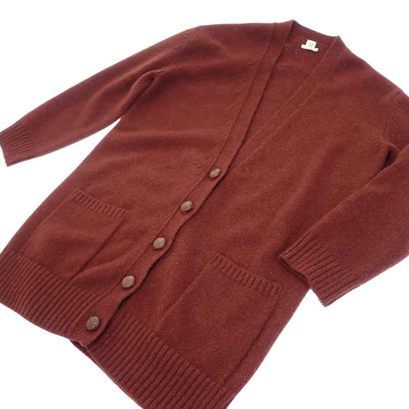 エルメス HERMES ロング オーバーサイズ 40 カーディガン レザー