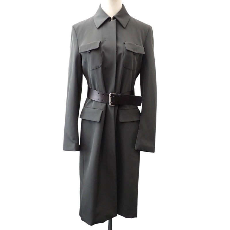 プラダ PRADA ヴィンテージ 42 ステンカラーコート ポリエステル グレー レディース【中古】【ABランク】