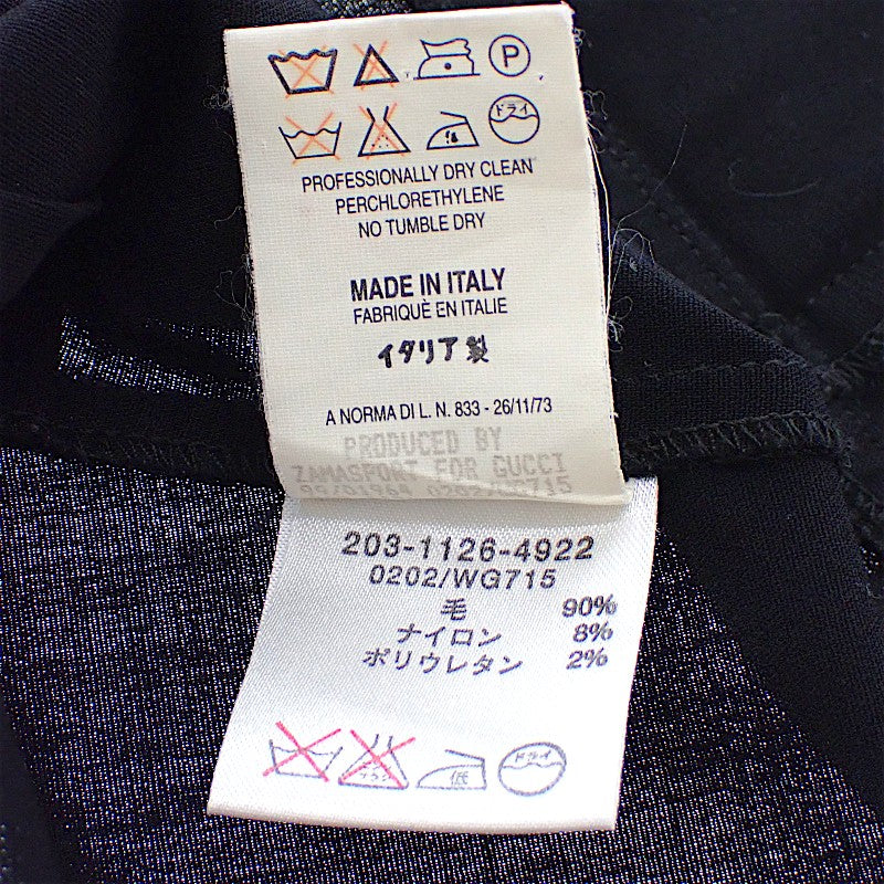 グッチ GUCCI シャツブラウス 40 長袖シャツ ウール ナイロン ブラック 黒 シルバー金具 レディース【中古】【ABランク】