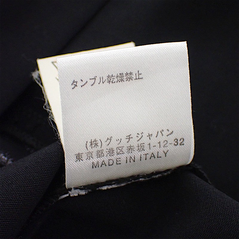 グッチ GUCCI シャツブラウス 40 長袖シャツ ウール ナイロン ブラック 黒 シルバー金具 レディース【中古】【ABランク】