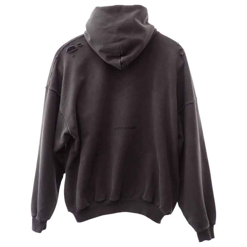 バレンシアガ BALENCIAGA PARIS LIBERTY オーバーサイズ フーディ プルオーバー 24AW 1 739024 TQVS1 1083 パーカー コットン ブラック メンズ レディース【中古】【ABランク】