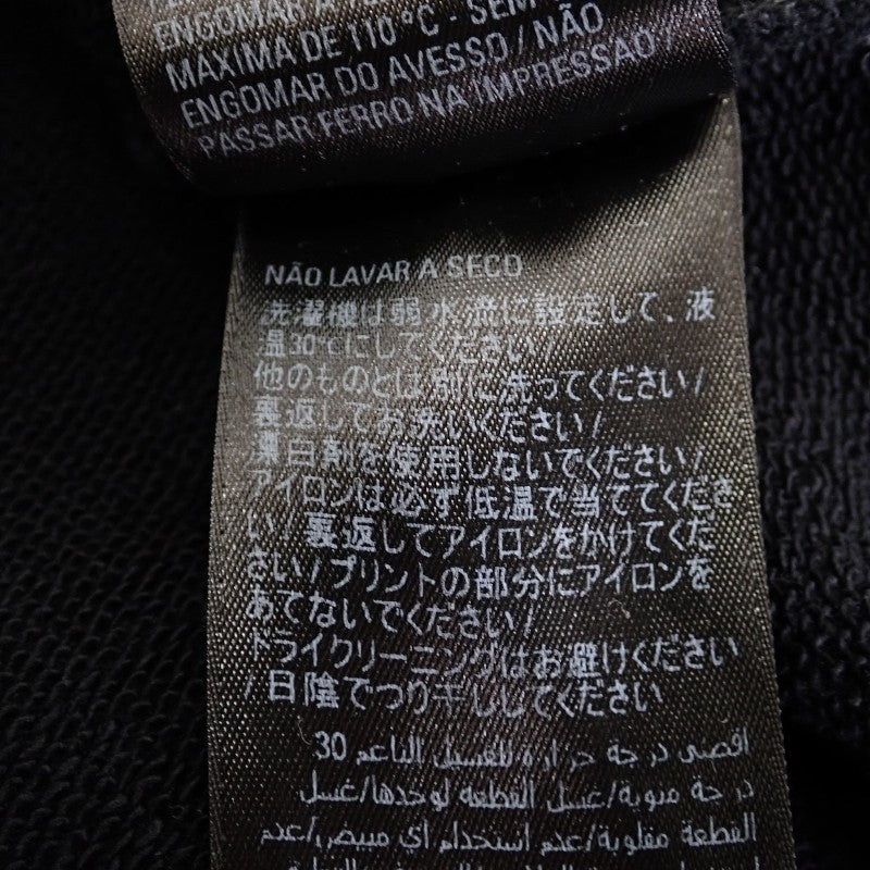 バレンシアガ BALENCIAGA オーバーサイズ フーディ プルオーバー DESTROYED LOGO PRINT HOODIE XXS 729361 TNVL2 1070 パーカー コットン ブラック メンズ レディース【中古】【ABランク】