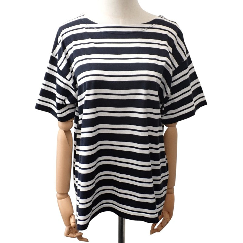 ディオール Dior MONSIEUR ボーダー M MS8099 半袖Ｔシャツ コットン ブラック ホワイト メンズ レディース【中古】【ABランク】