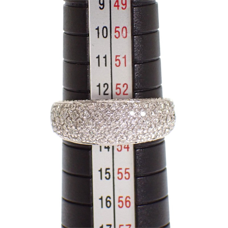 ノーブランドジュエリー ハーフパヴェ 13号 リング K18ホワイトゴールド ダイヤモンド レディース【中古】【Aランク】