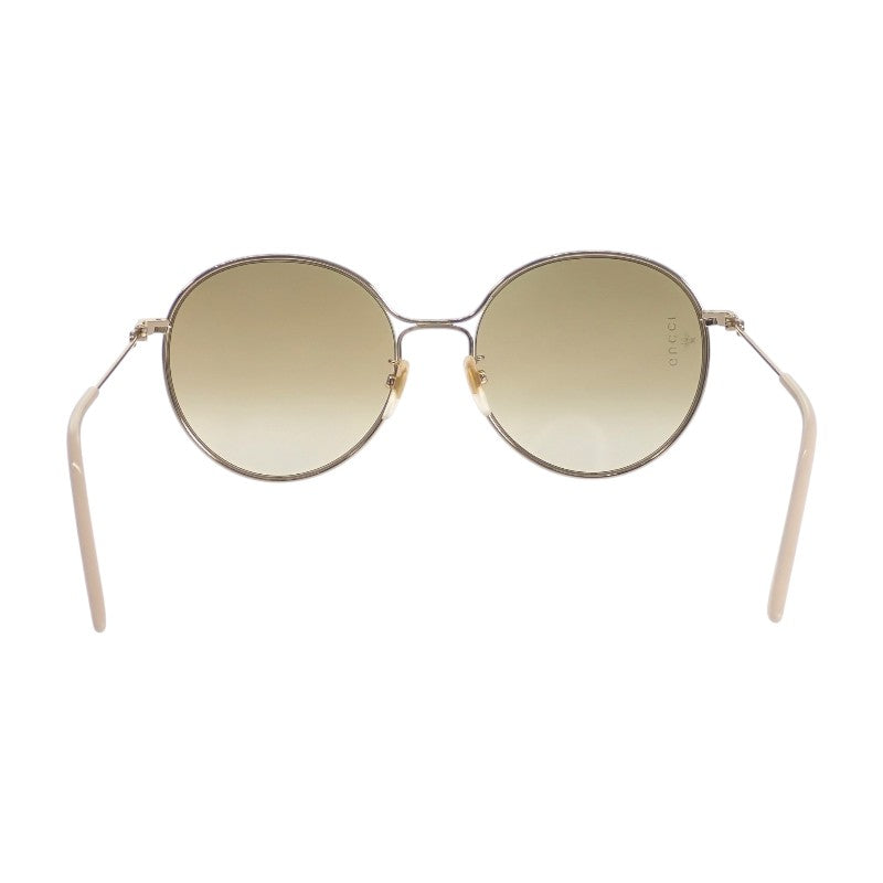 グッチ GUCCI インターロッキングG GG0395SK サングラス メタル ゴールド ブラウン レッド レディース メンズ ユニセックス【中古】【Aランク】