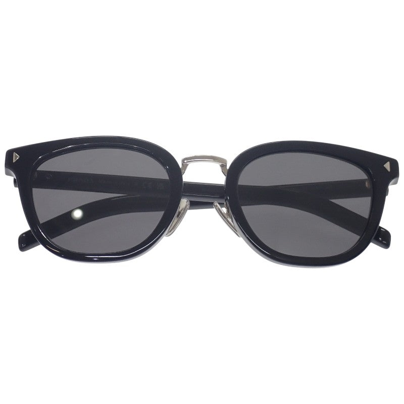 プラダ PRADA ウェリントン S PR C01SD サングラス メタル アセテート ブラック シルバー金具 メンズ【中古】【Aランク】