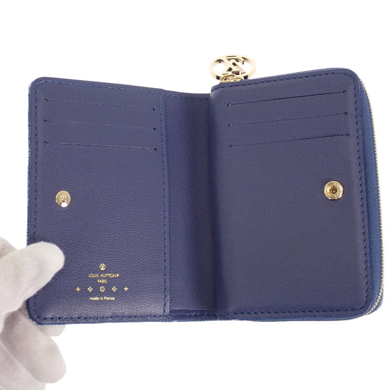ルイヴィトン LOUIS VUITTON ポルトフォイユ・ルー 日本限定 M83160 二つ折り財布 モノグラムデニム ブルー ゴールド金具 レディース【中古】【Aランク】