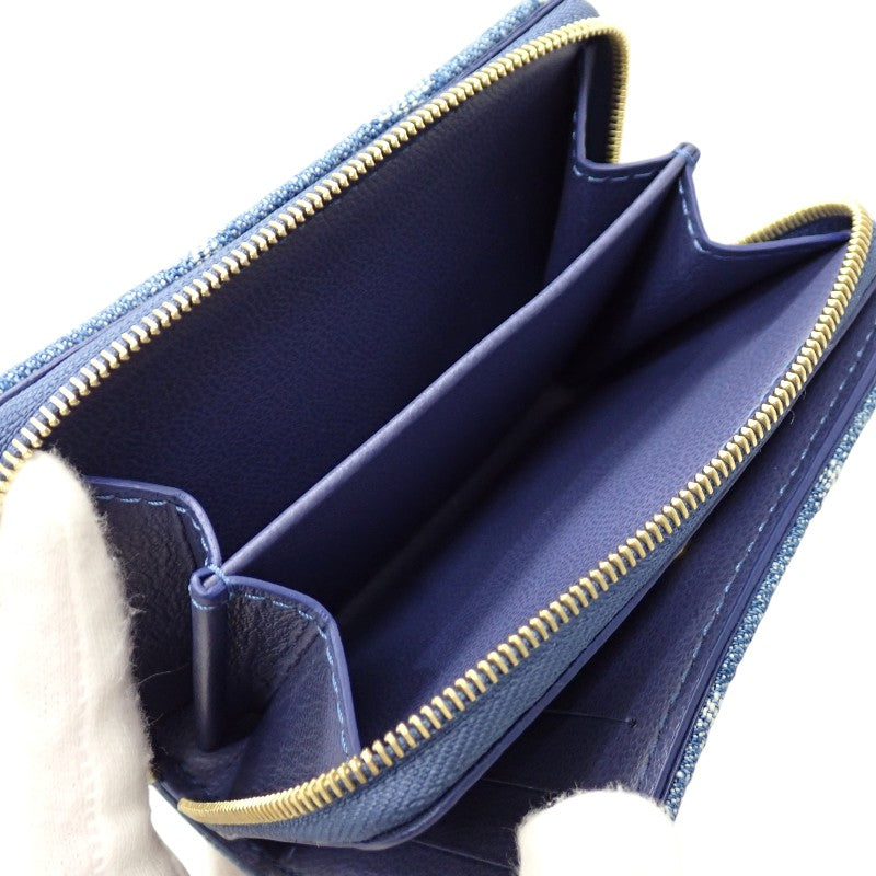 ルイヴィトン LOUIS VUITTON ポルトフォイユ・ルー 日本限定 M83160 二つ折り財布 モノグラムデニム ブルー ゴールド金具 レディース【中古】【Aランク】