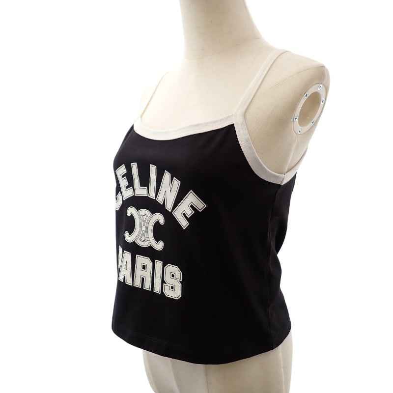 CELINE キャミソール タンクトップXS ブラック セリーヌ CELINE トリオンフ ロゴ キャミソール 38 2X89D507Z.38CR