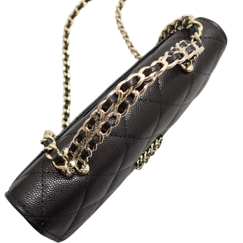 シャネル CHANEL マトラッセフォンケース AP3238 B10307 94305 2WAYバッグ ハンドバッグ ショルダーバッグ キャビアスキン ブラック 黒 ゴールド金具 レディース【中古】【Aランク】