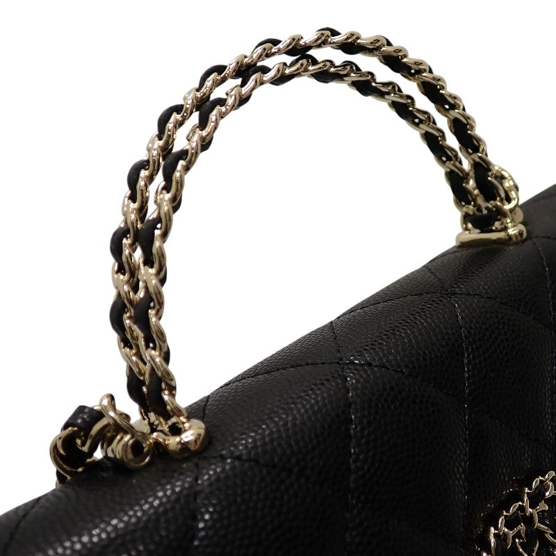 シャネル CHANEL マトラッセフォンケース AP3238 B10307 94305 2WAYバッグ ハンドバッグ ショルダーバッグ キャビアスキン ブラック 黒 ゴールド金具 レディース【中古】【Aランク】