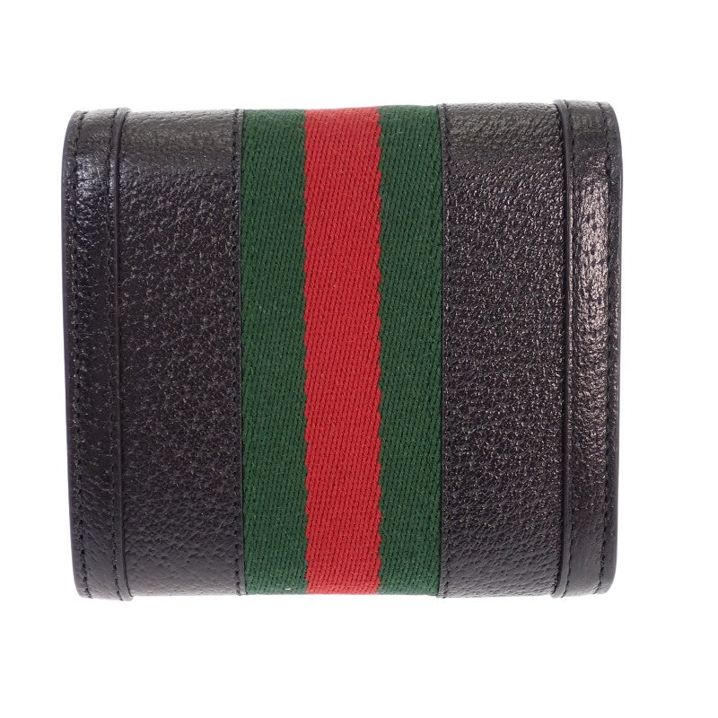 グッチ GUCCI オフディアウォレット 719887 DJ2DG 1060 二つ折り財布 レザー ブラック ゴールド金具 レディース メンズ ユニセックス【中古】【SAランク】