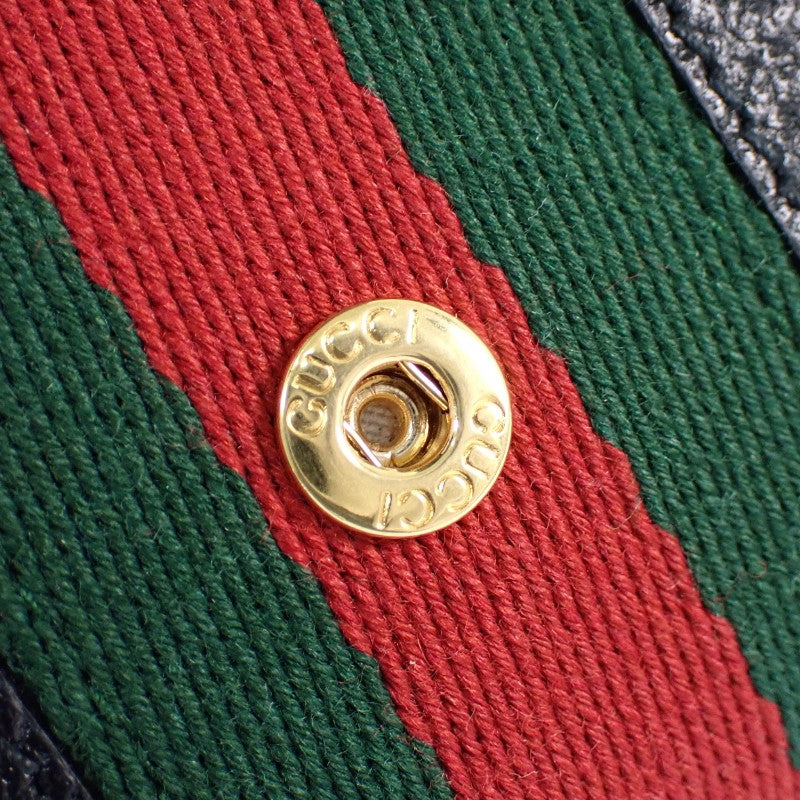 グッチ GUCCI オフディアウォレット 719887 DJ2DG 1060 二つ折り財布 レザー ブラック ゴールド金具 レディース メンズ ユニセックス【中古】【SAランク】