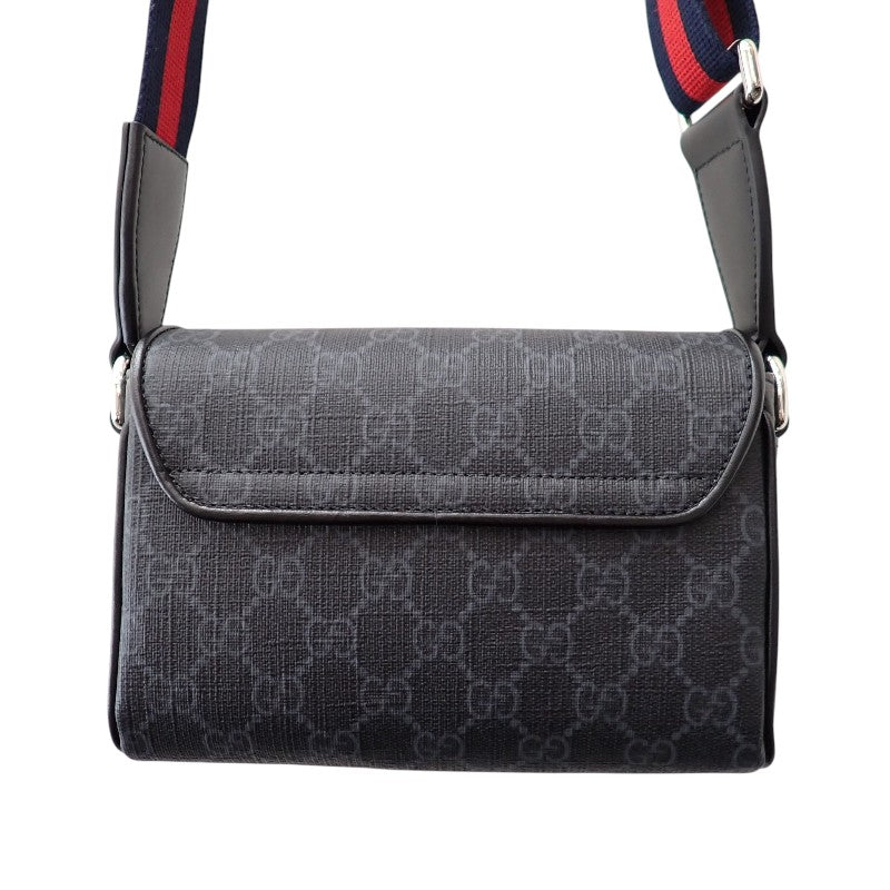 グッチ GUCCI GGスーパーミニ 791741_FADJA_1042 ショルダーバッグ ポリウレタン ブラック レッド メンズ【中古】【SAランク】