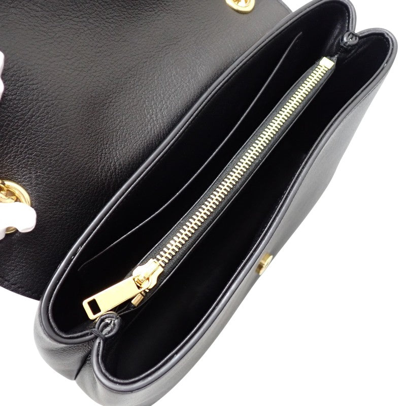 セリーヌ CELINE ヴィクトワール ミディアム チェーン 115853FDU.38NO　　 ショルダーバッグ カーフ ブラック ゴールド金具 レディース【中古】【Aランク】