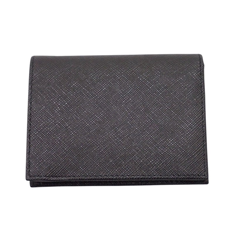 プラダ PRADA トライアングル 1MV204_QHH_F0002 二つ折り財布 サフィアーノ ブラック ゴールド金具 レディース【中古】【Aランク】