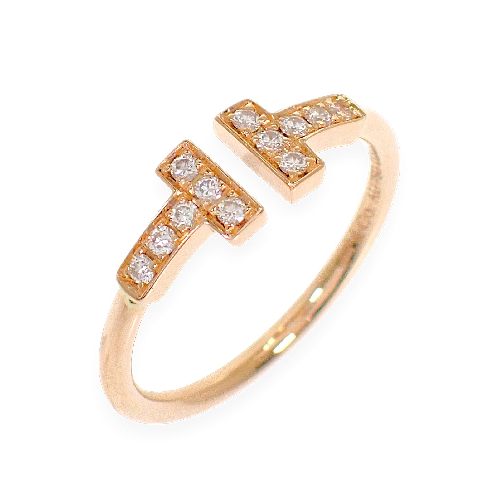 ティファニー TIFFANY&Co. T ダイヤモンド ワイヤー 13号 60147315 リング K18ピンクゴールド ダイヤモンド レディース【中古】【Aランク】