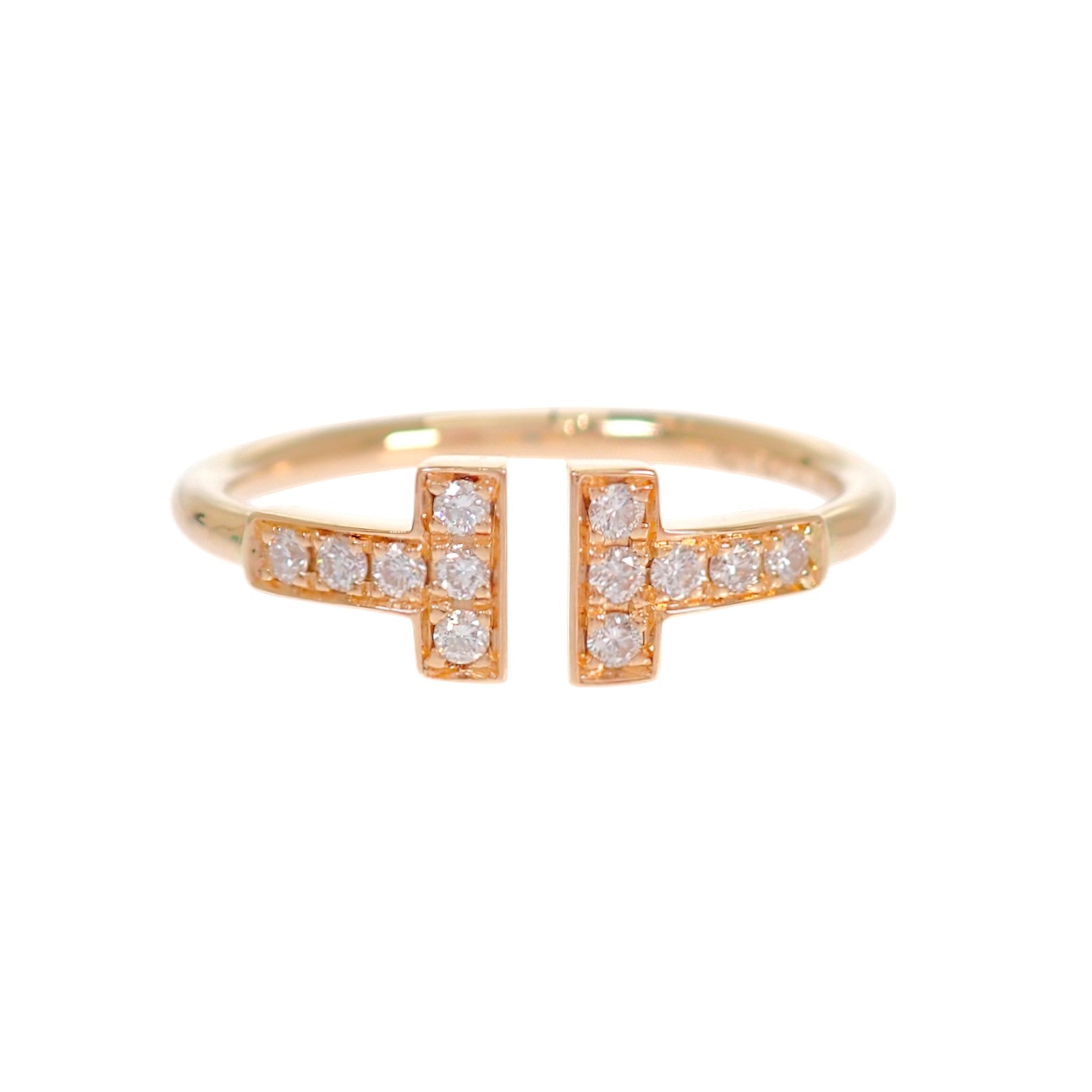 ティファニー TIFFANY&Co. T ダイヤモンド ワイヤー 13号 60147315 リング K18ピンクゴールド ダイヤモンド レディース【中古】【Aランク】