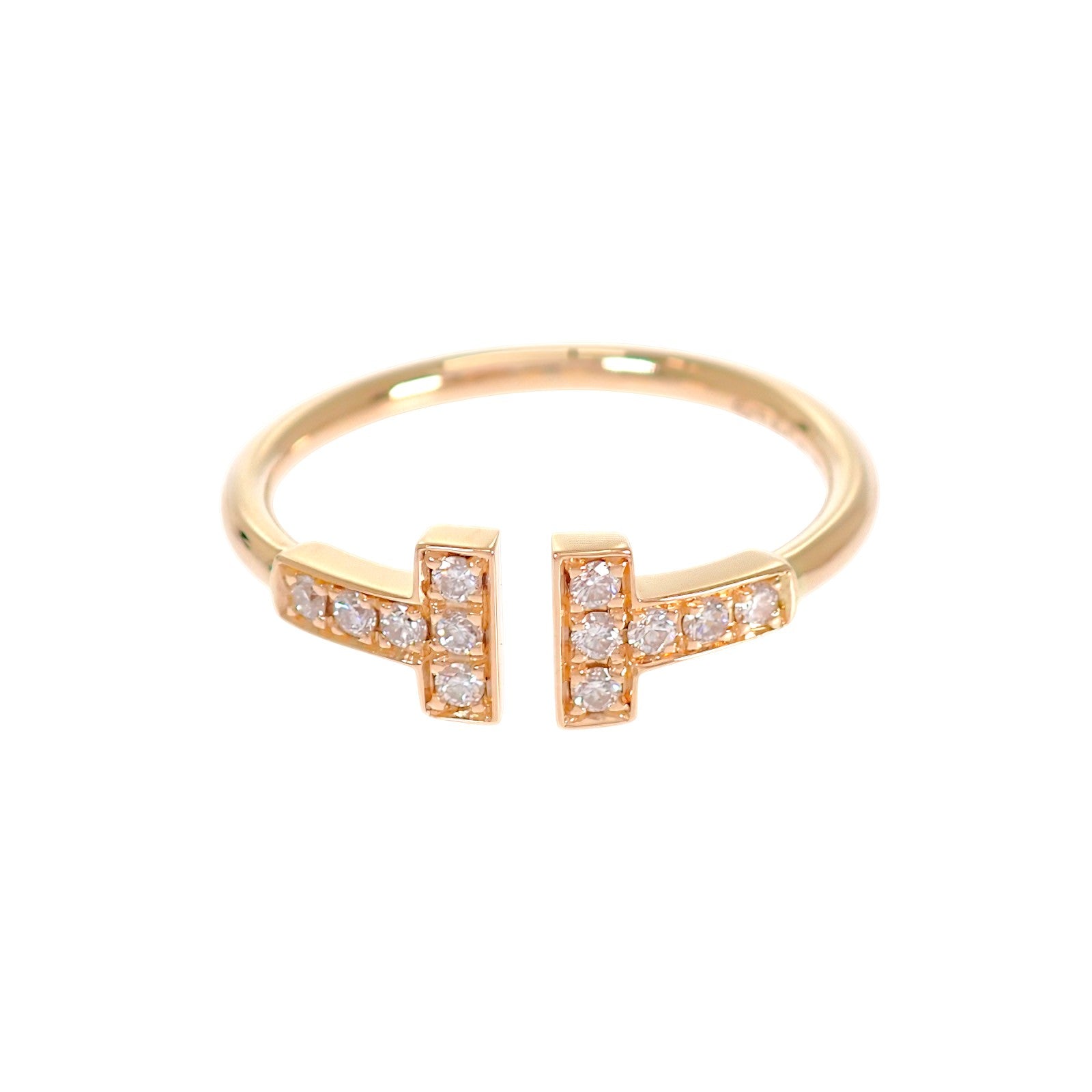 ティファニー TIFFANY&Co. T ダイヤモンド ワイヤー 13号 60147315 リング K18ピンクゴールド ダイヤモンド レディース【中古】【Aランク】