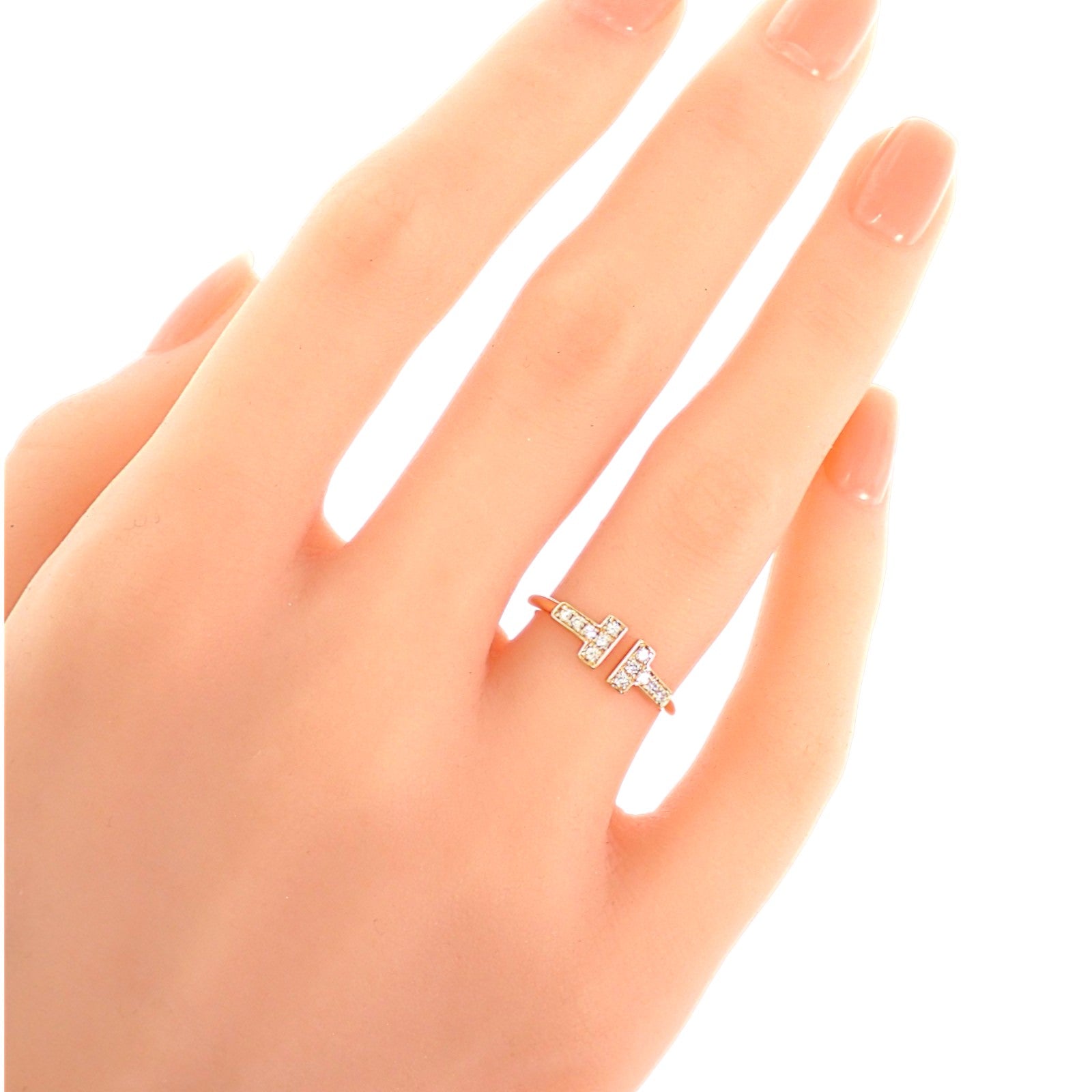 ティファニー TIFFANY&Co. T ダイヤモンド ワイヤー 13号 60147315 リング K18ピンクゴールド ダイヤモンド レディース【中古】【Aランク】