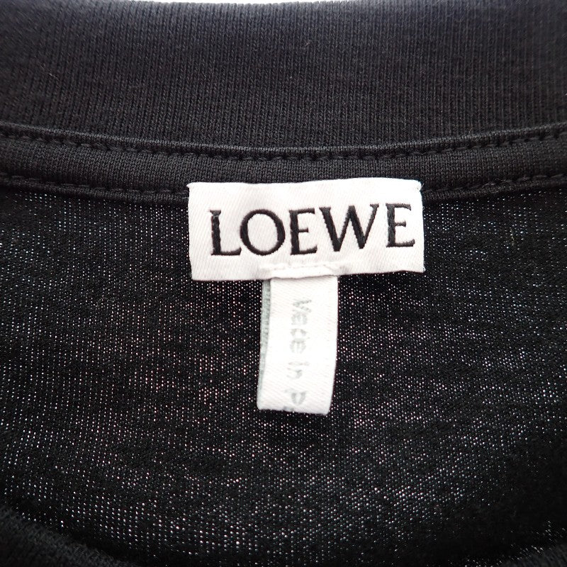 ロエベ LOEWE ネオン アナグラム 刺繍 Tシャツ S H526Y22X12 8964 半袖Ｔシャツ コットン ブラック ピンク メンズ レディース【中古】【Aランク】