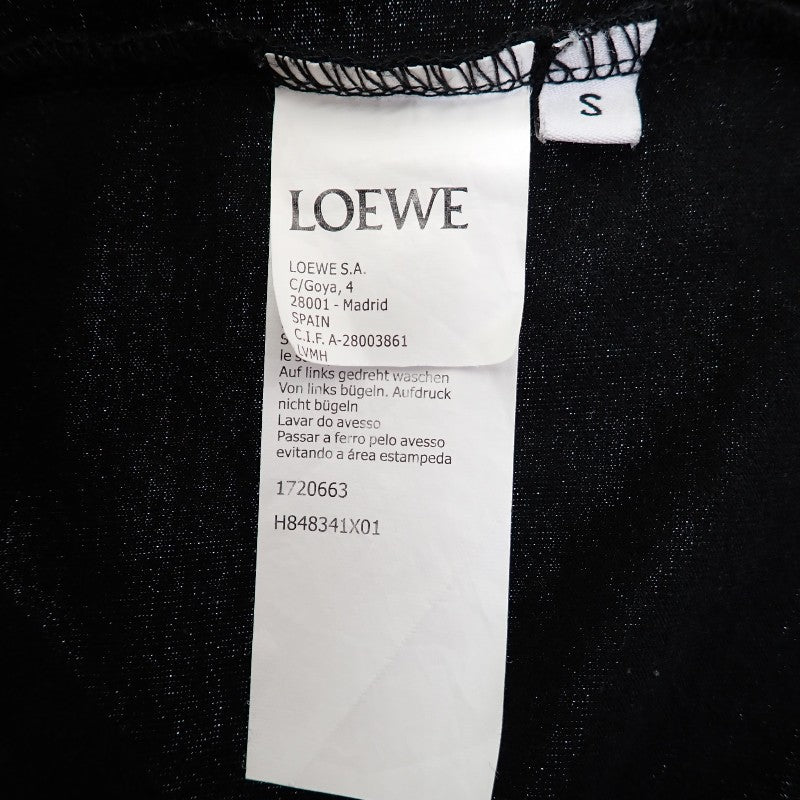 ロエベ LOEWE ネオン アナグラム 刺繍 Tシャツ S H526Y22X12 8964 半袖Ｔシャツ コットン ブラック ピンク メンズ レディース【中古】【Aランク】