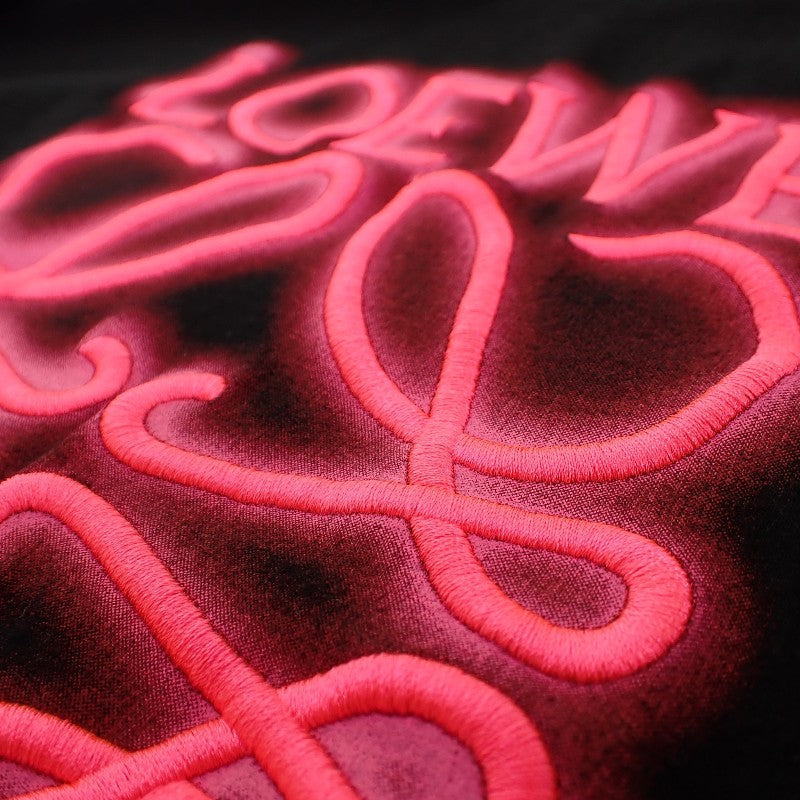 ロエベ LOEWE ネオン アナグラム 刺繍 Tシャツ S H526Y22X12 8964 半袖Ｔシャツ コットン ブラック ピンク メンズ レディース【中古】【Aランク】