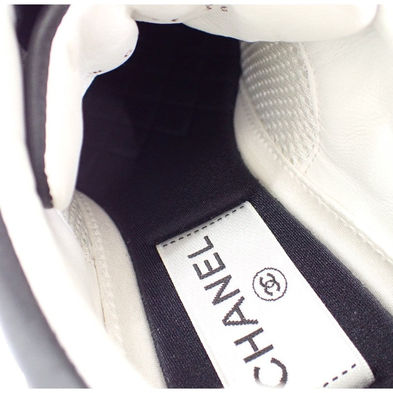 シャネル CHANEL CCレザースニーカー ココマーク 箱付 36 G39982_Y56536_K5852 スニーカー カーフ スウェード ブラック ホワイト 黒 レディース【中古】【SAランク】