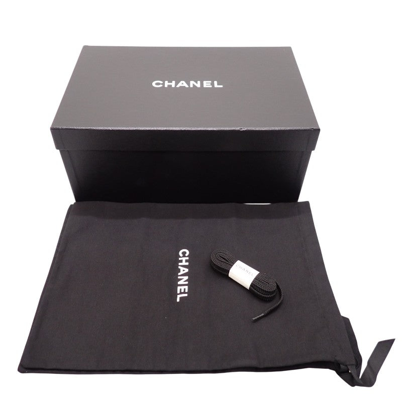シャネル CHANEL CCレザースニーカー ココマーク 箱付 36 G39982_Y56536_K5852 スニーカー カーフ スウェード ブラック ホワイト 黒 レディース【中古】【SAランク】