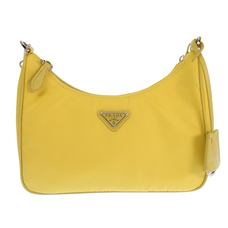 プラダ PRADA Re-Nylonバッグ 1BH204 2WAYバッグ ハンドバッグ ショルダーバッグ ナイロン イエロー 黄色 シルバー金具 レディース【中古】【Aランク】