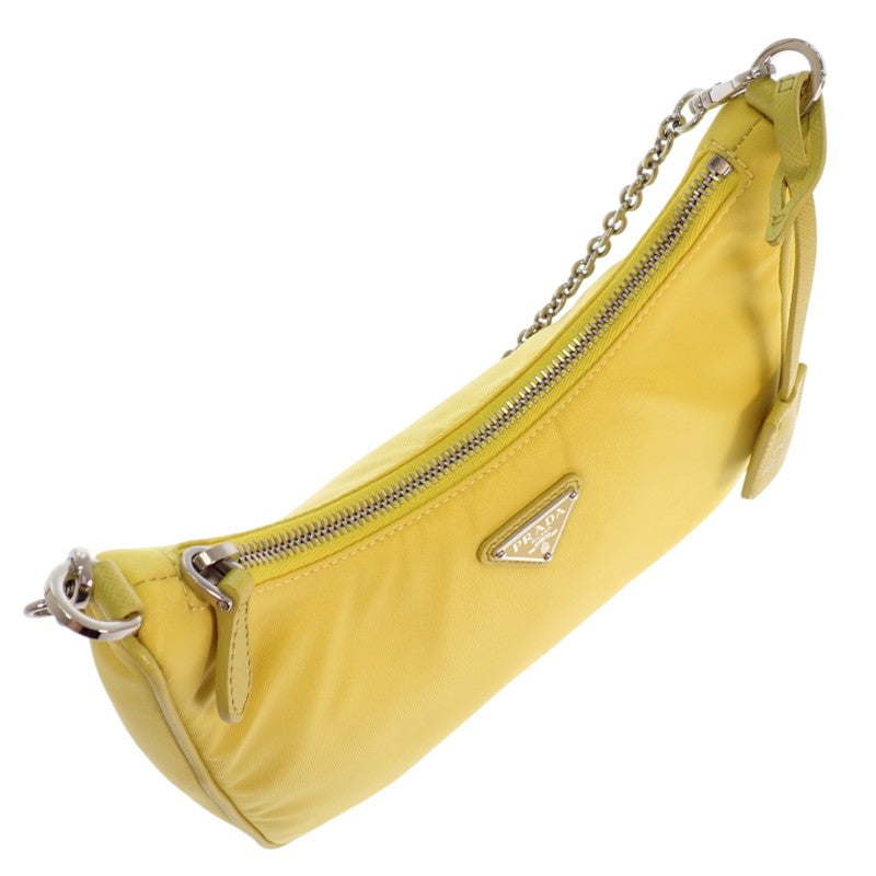 プラダ PRADA Re-Nylonバッグ 1BH204 2WAYバッグ ハンドバッグ ショルダーバッグ ナイロン イエロー 黄色 シルバー金具 レディース【中古】【Aランク】