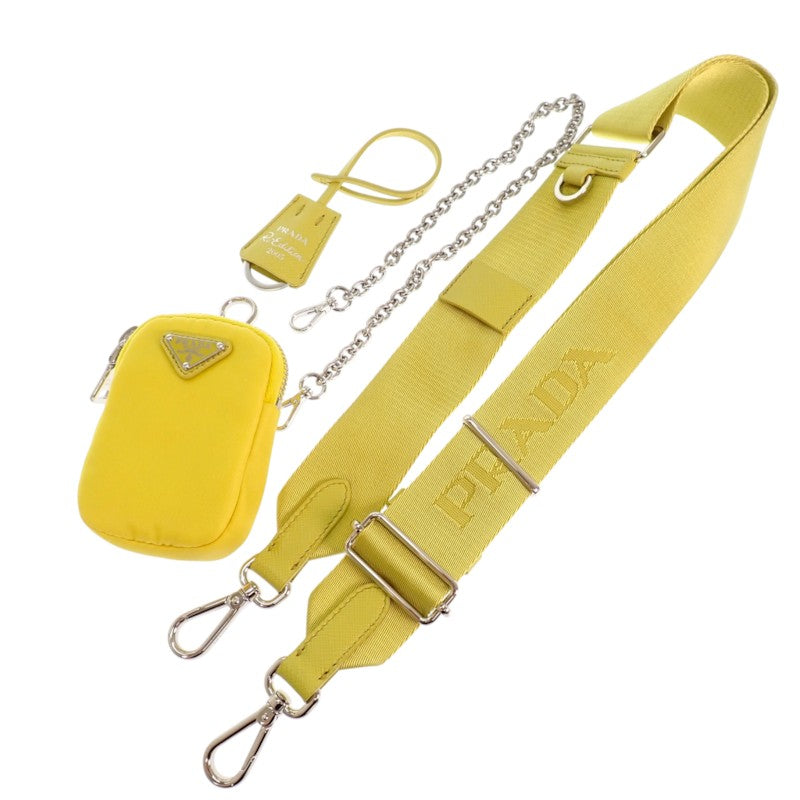 プラダ PRADA Re-Nylonバッグ 1BH204 2WAYバッグ ハンドバッグ ショルダーバッグ ナイロン イエロー 黄色 シルバー金具 レディース【中古】【Aランク】