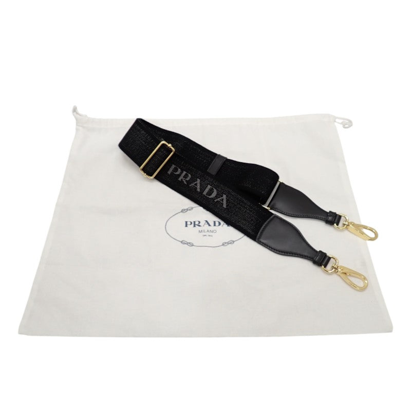 プラダ PRADA ジャルディニエールスモール コットンキャンバス ミニバッグ 1BA038 2WAYバッグ ハンドバッグ ショルダーバッグ キャンバス レザー ブラック 黒 ゴールド金具 レディース【中古】【Aランク】