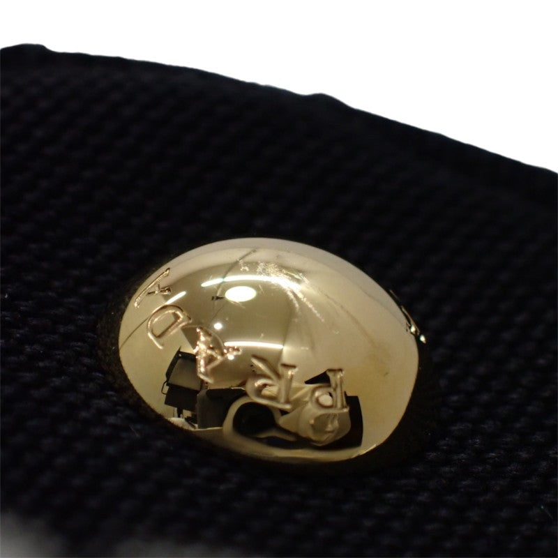 プラダ PRADA ジャルディニエールスモール コットンキャンバス ミニバッグ 1BA038 2WAYバッグ ハンドバッグ ショルダーバッグ キャンバス レザー ブラック 黒 ゴールド金具 レディース【中古】【Aランク】