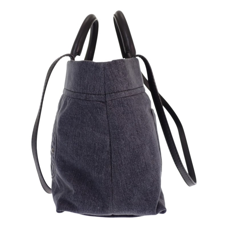 シャネル CHANEL ココマーク キルティング A93373 トートバッグ デニム レザー ブラック シルバー金具 レディース【中古】【Aランク】