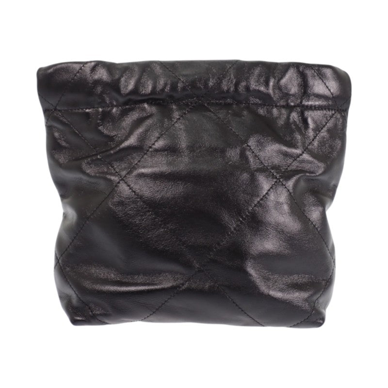 シャネル CHANEL 22 ミニ ハンドバッグ 新型 AS3980 2WAYバッグ シャイニーカーフスキン ブラック シルバー金具 レディース【中古】【Aランク】