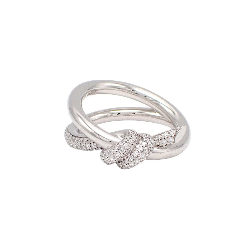 ティファニー TIFFANY&Co. ノット ダブル ロウ 9.5号 70301822 リング K18ホワイトゴールド ダイヤモンド レディース【中古】【Aランク】