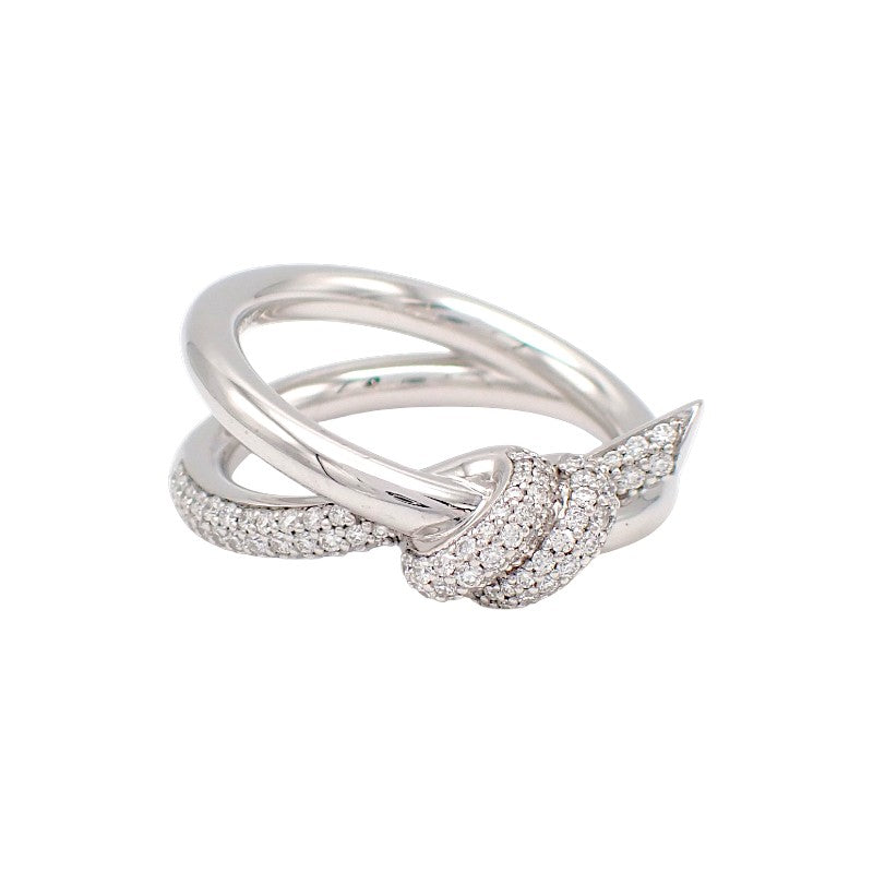 ティファニー TIFFANY&Co. ノット ダブル ロウ 9.5号 70301822 リング K18ホワイトゴールド ダイヤモンド レディース【中古】【Aランク】