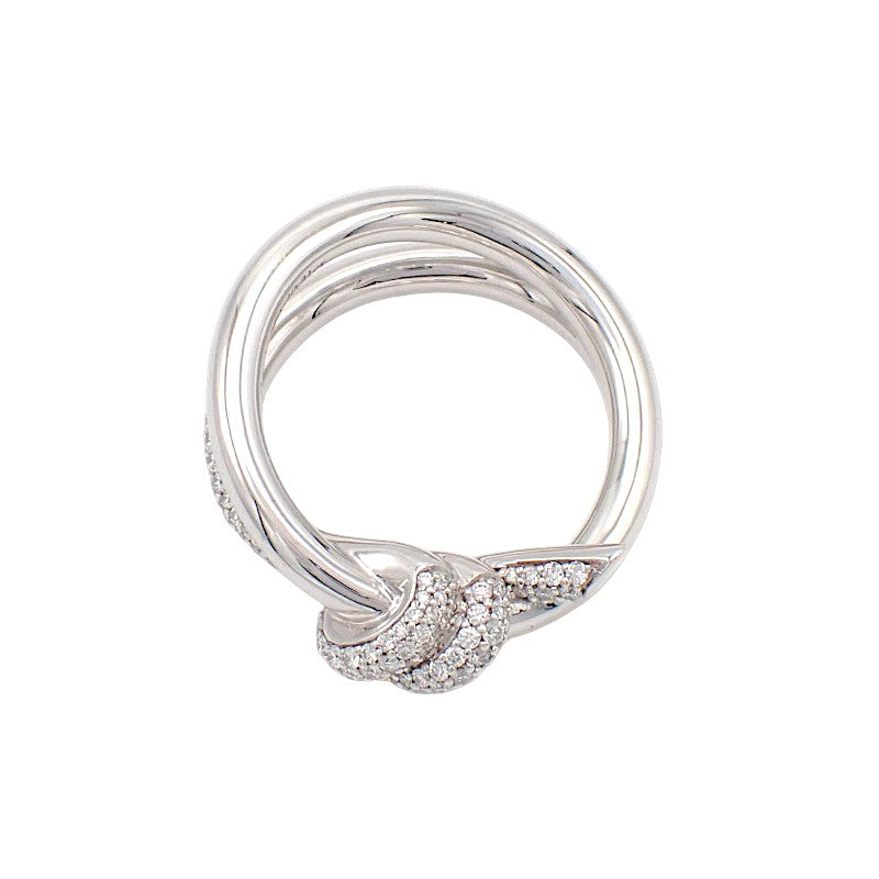 ティファニー TIFFANY&Co. ノット ダブル ロウ 9.5号 70301822 リング K18ホワイトゴールド ダイヤモンド レディース【中古】【Aランク】