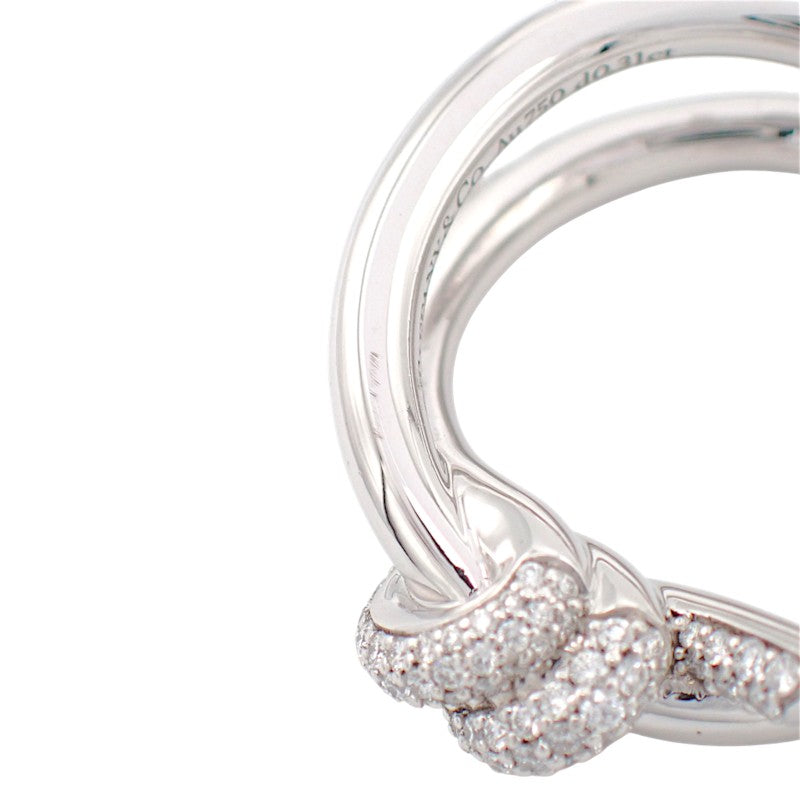 ティファニー TIFFANY&Co. ノット ダブル ロウ 9.5号 70301822 リング K18ホワイトゴールド ダイヤモンド レディース【中古】【Aランク】